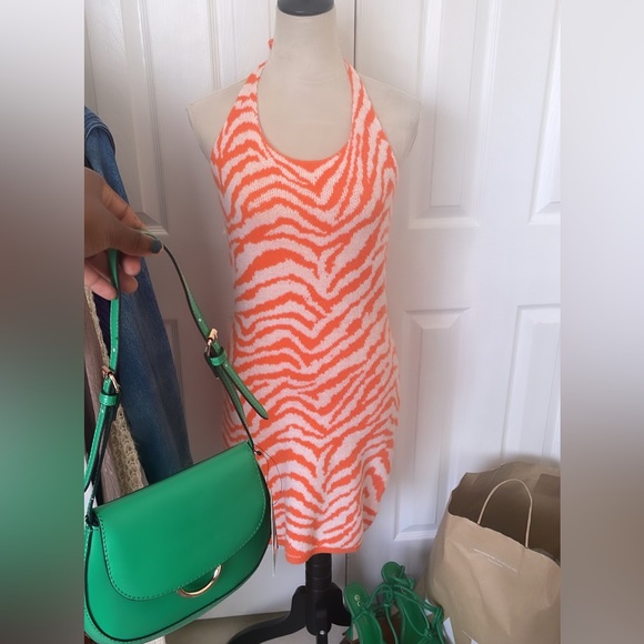 Pink Diamond Dresses & Skirts - Pink Diamond-Love Right Knit Halter Dress - Orange Zebra